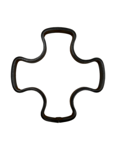 Rosone in ferro nero piatto da 12 per 4 mm, larghezza 120 mm.png